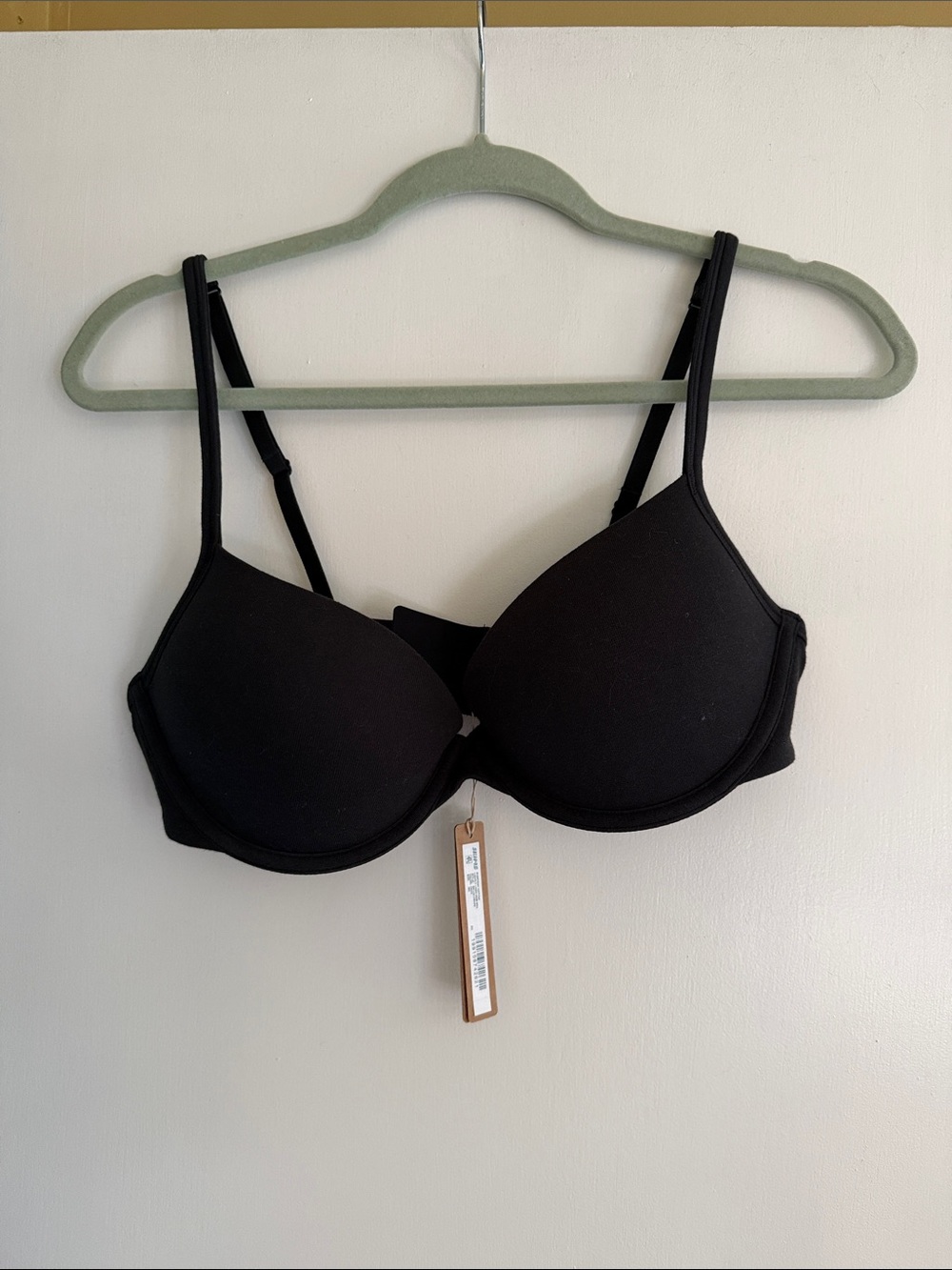 NWT Skims Everyday Cotton Lightly Lined Demi/T-shirt Bra, size 38C, Onyx (black)